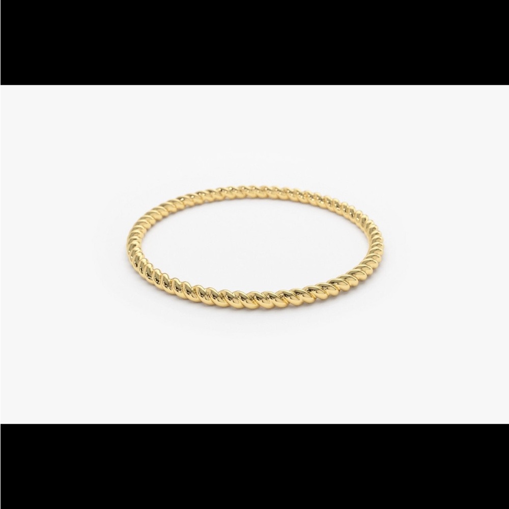 {ferkos fine jewelry} 14k solid gold twisted rope ring 1.2mm - size 4.5